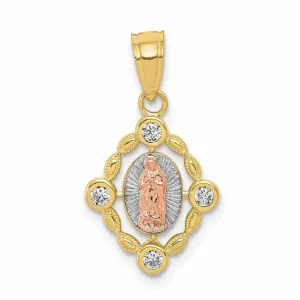 10K Two Tone Gold Our Lady Of Guadalupe Pendant