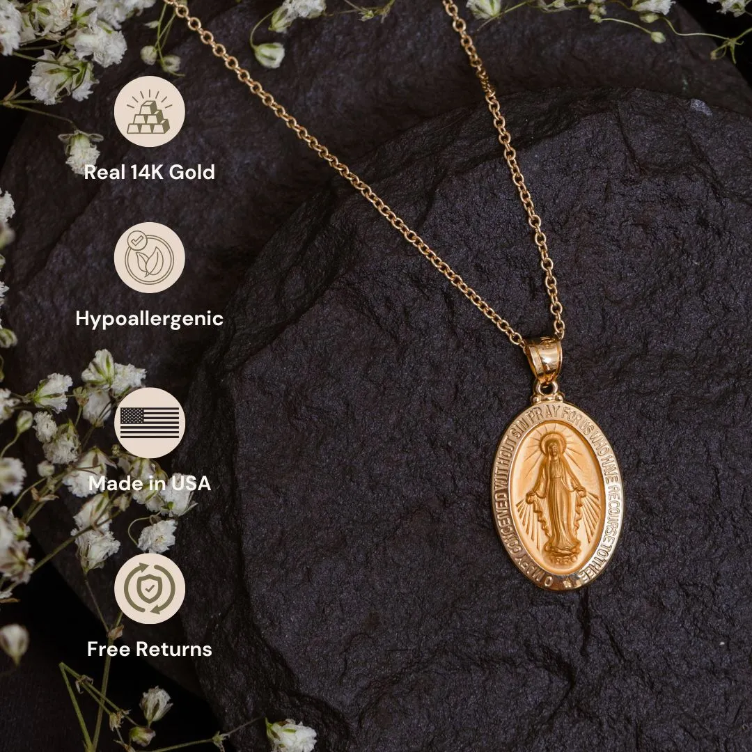 14K GOLD MIRACULOUS MEDAL | OVAL