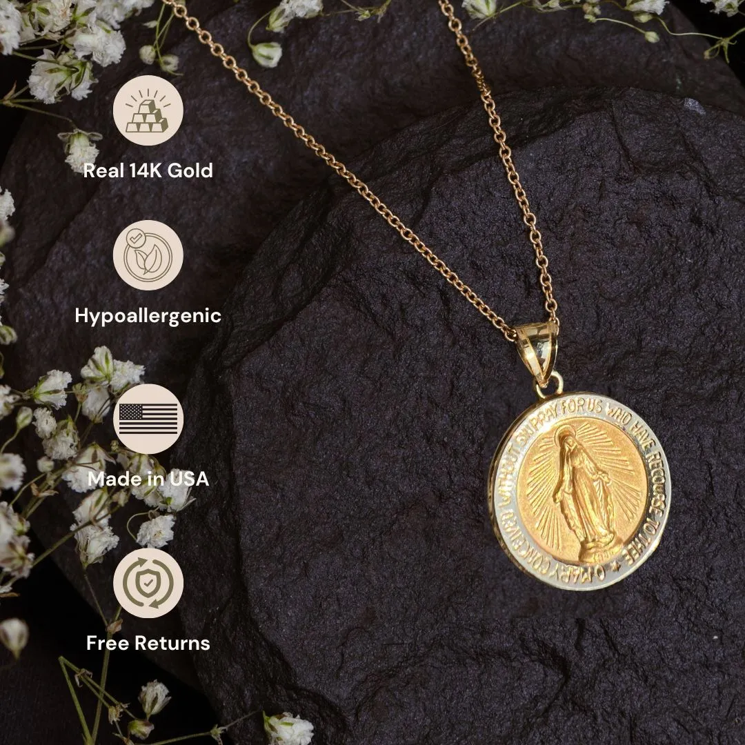 14K GOLD MIRACULOUS MEDAL | ROUND