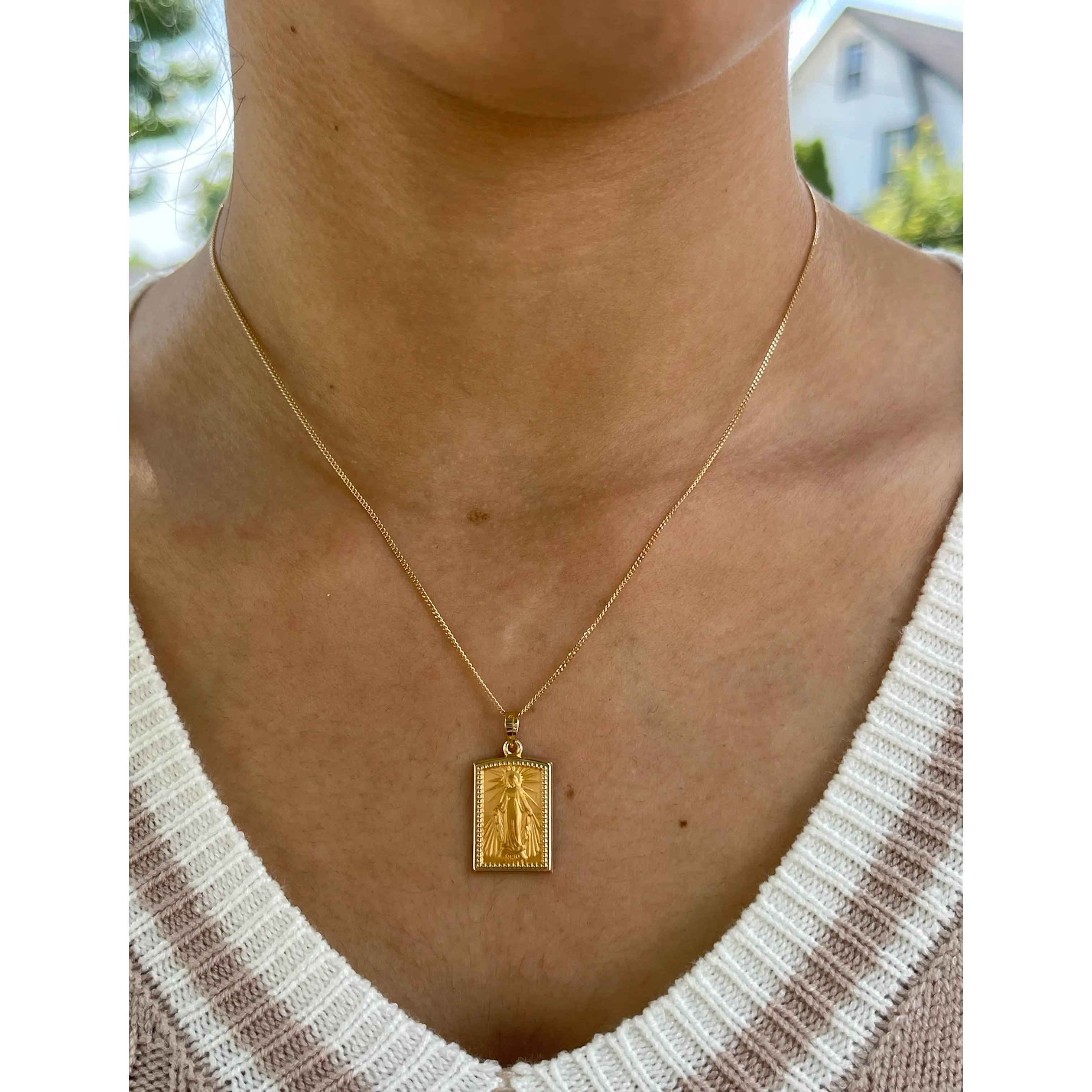 14K GOLD MIRACULOUS MEDAL | SQUARE