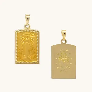 14K GOLD MIRACULOUS MEDAL | SQUARE