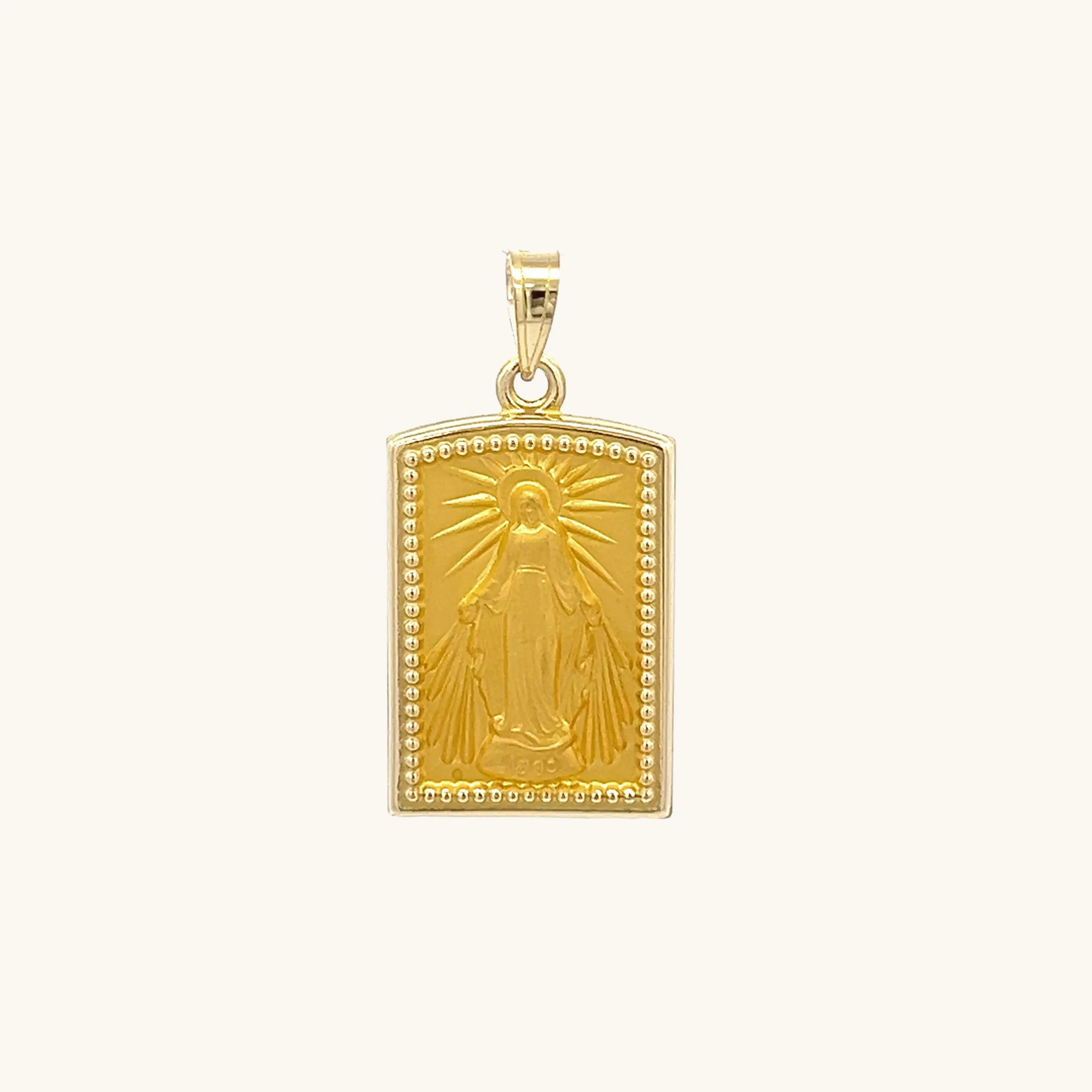 14K GOLD MIRACULOUS MEDAL | SQUARE