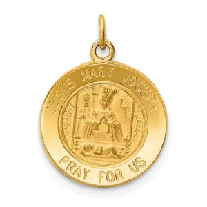 14k Yellow Gold Jesus Mary Joseph Medal Pendant