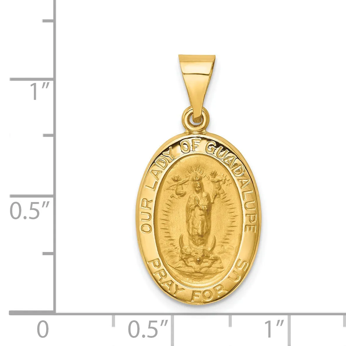14k Yellow Gold Lady of Guadalupe Medal