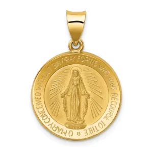 14k Yellow Gold Miraculous Medal Pendant