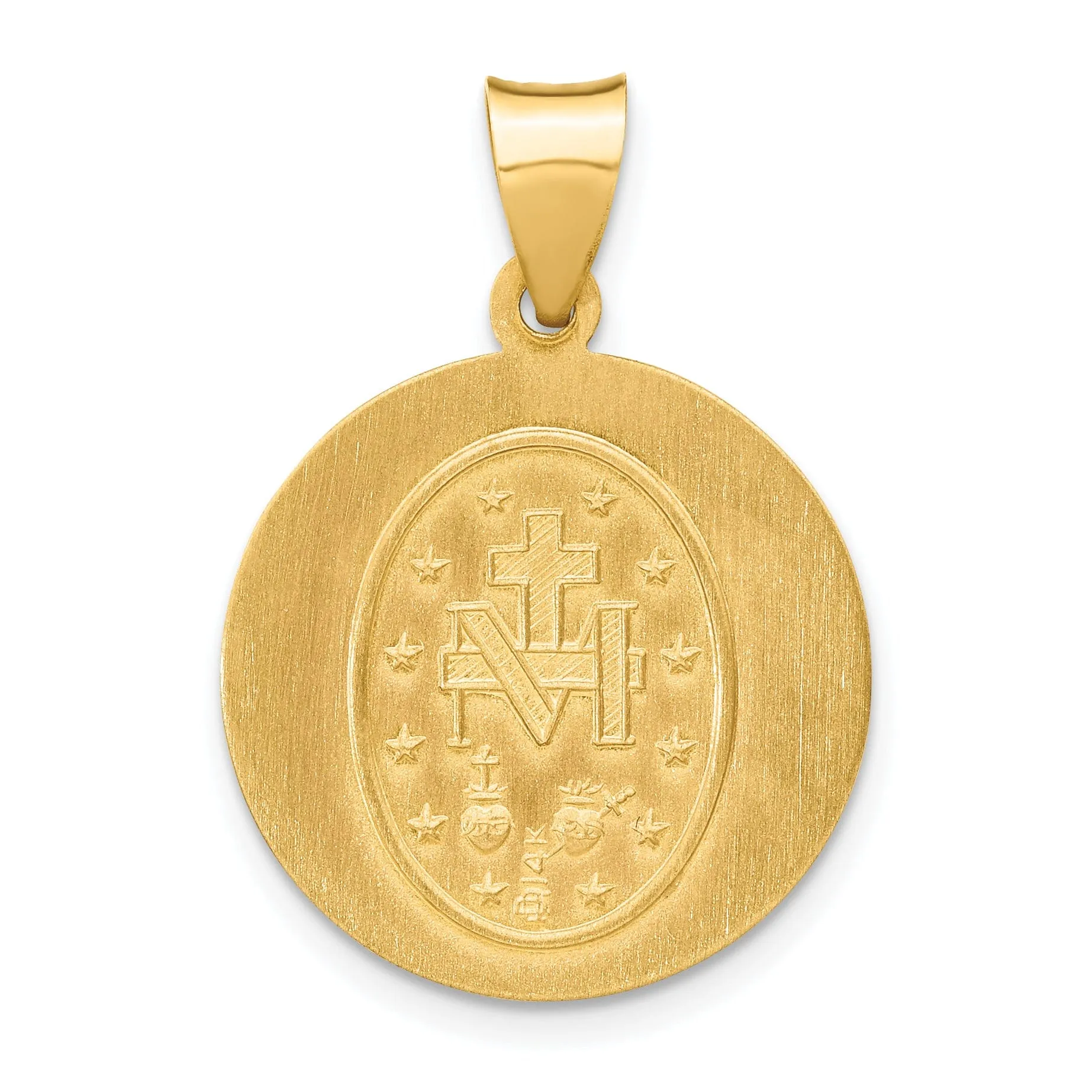 14k Yellow Gold Miraculous Medal Pendant