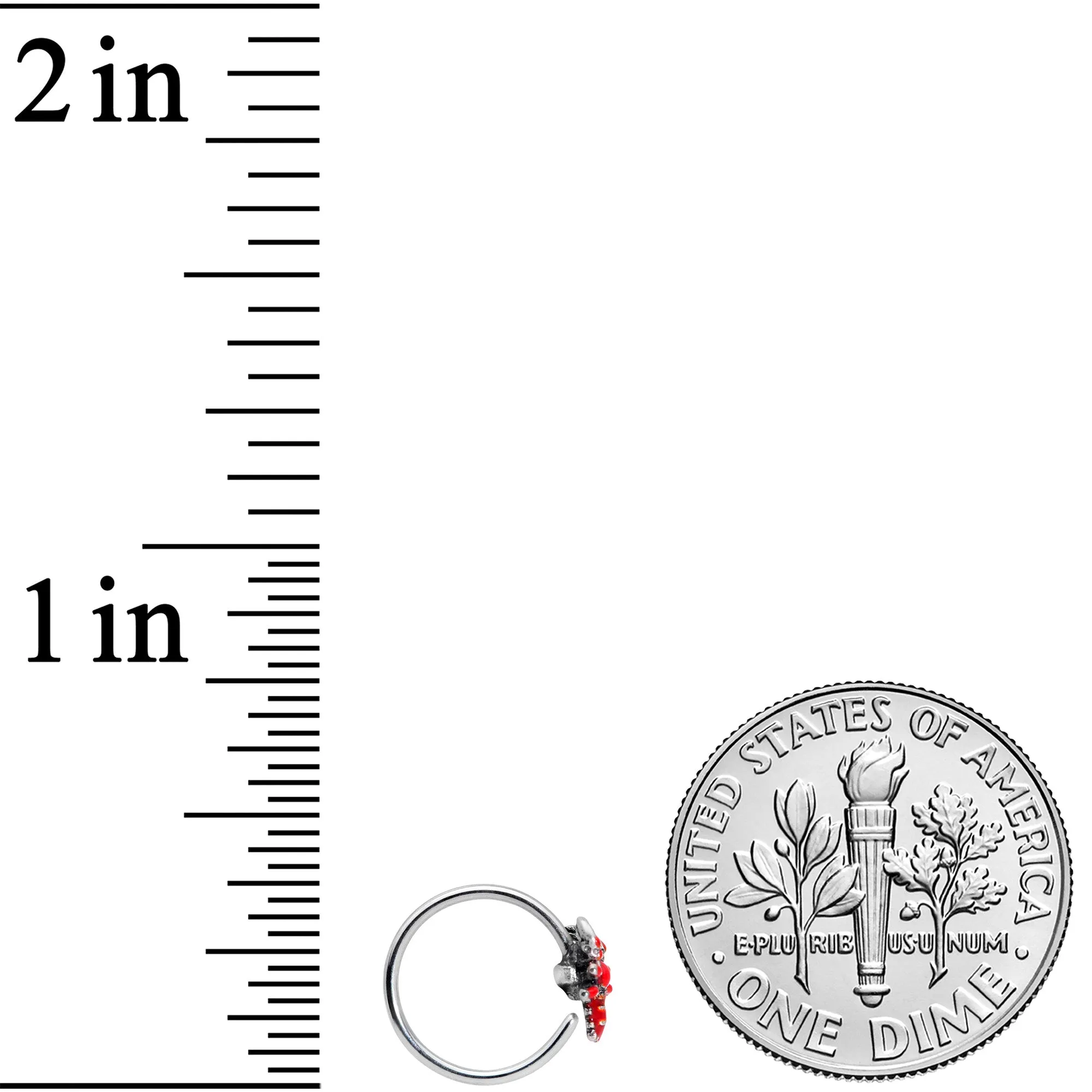 20 Gauge 5/16 Red Atlantic Lobster Nose Hoop
