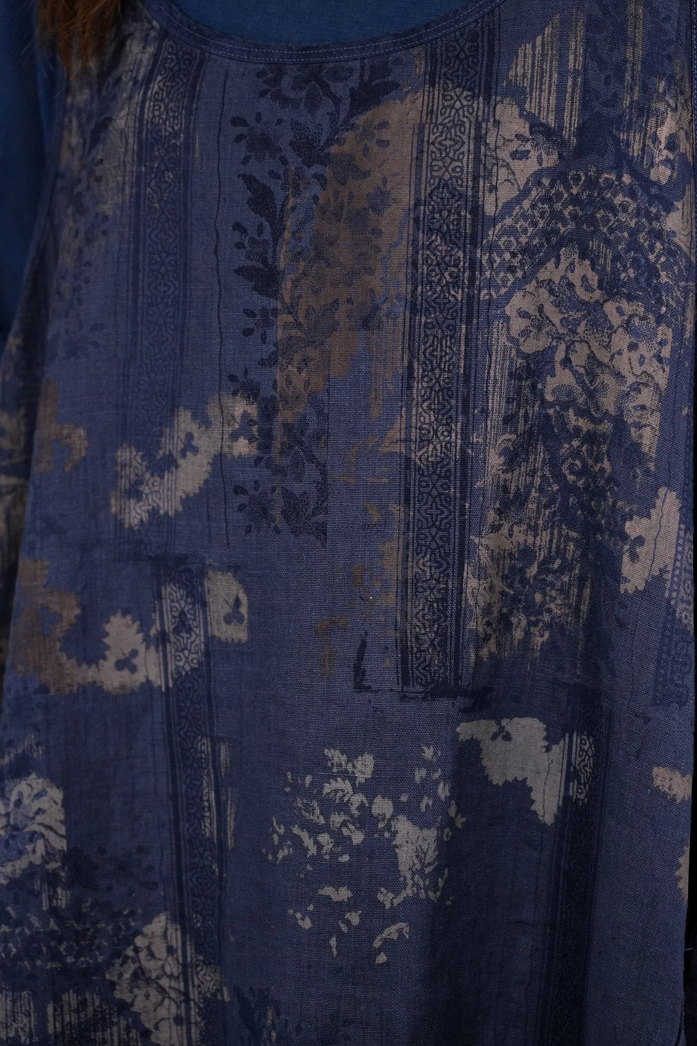 6182L- Lace Pinafore Vintage Indigo w/ lace-P