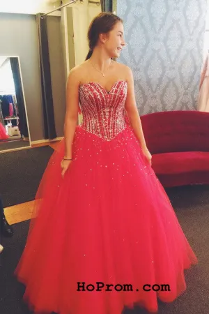 A Line Tulle Prom Dresses Sweetheart Prom Dress Evening Dresses