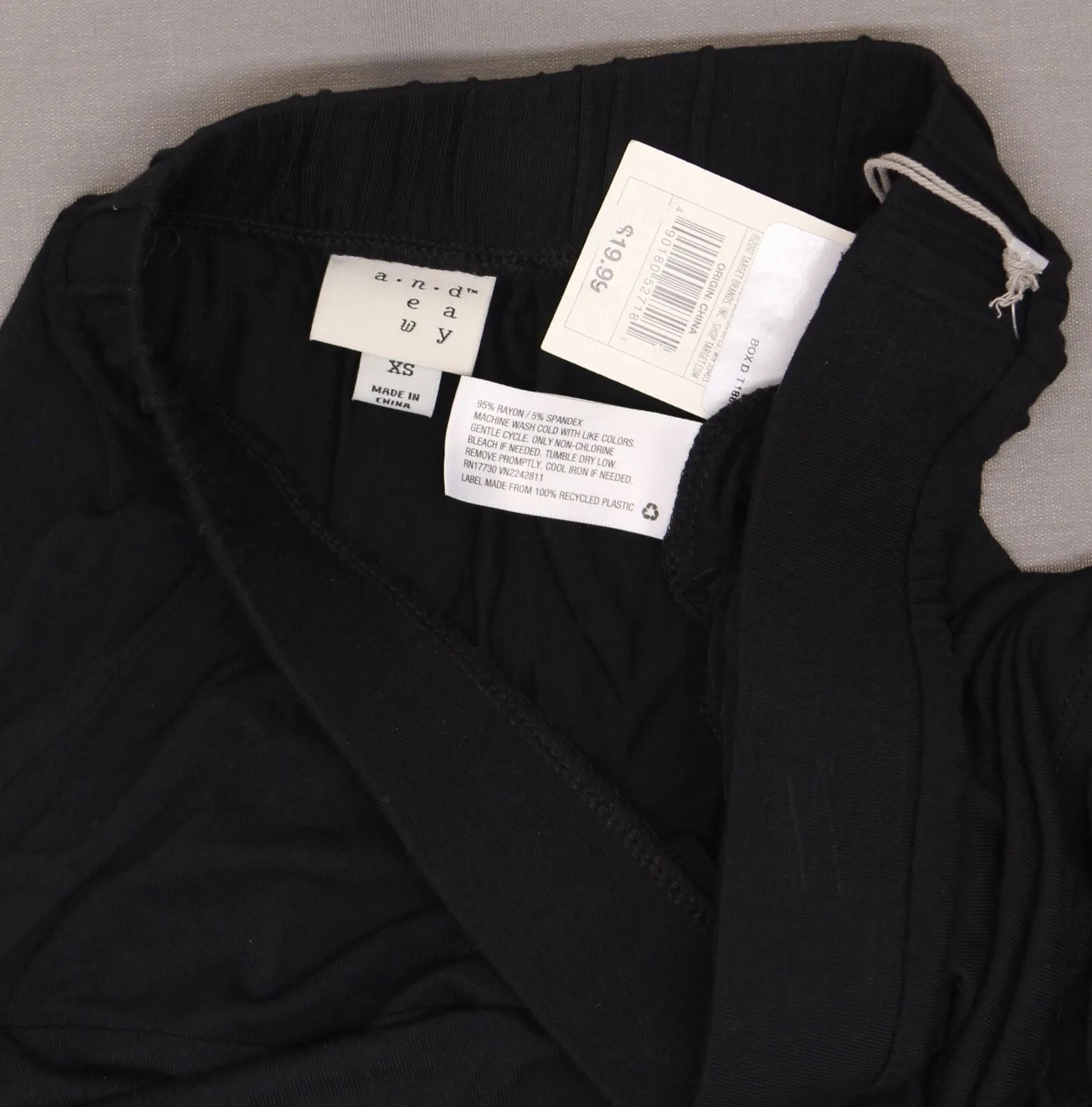 A New Day Women's Black Stretch Drop Waist High Low A-Line Skirt