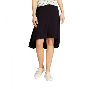 A New Day Women's Black Stretch Drop Waist High Low A-Line Skirt