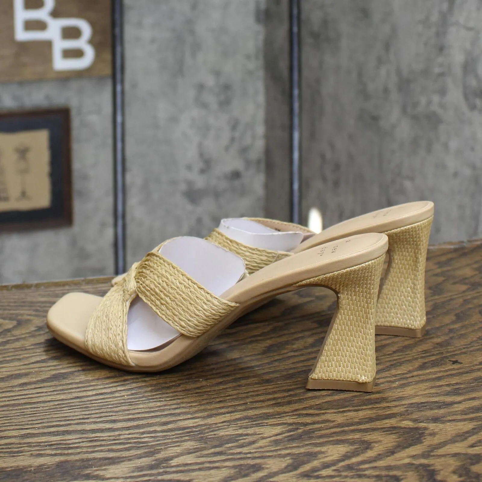 A New Day Women's Tia Mule Heels 89530591 Beige Brown 7.5M