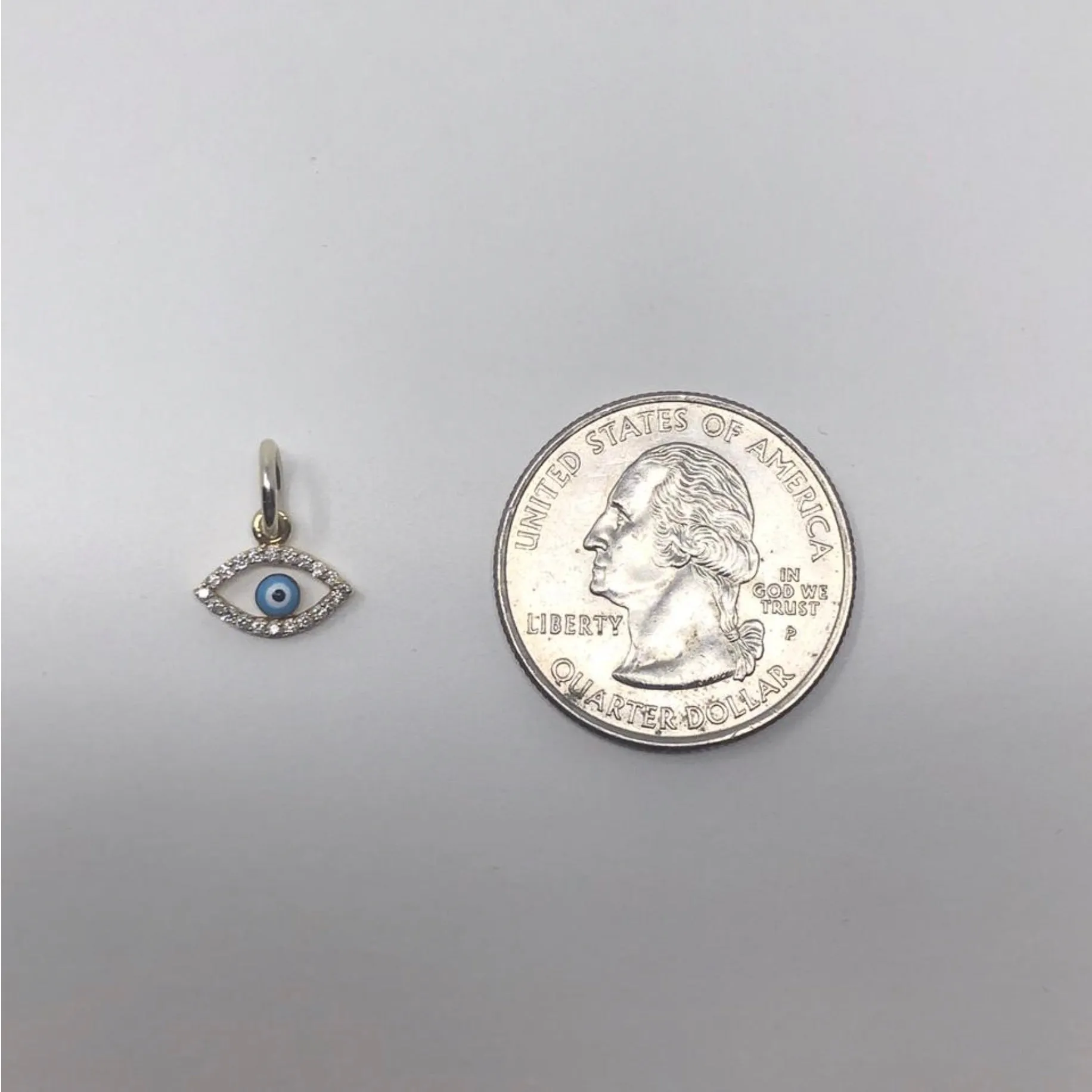 Aaron Basha 18k Gold with Diamond Evil Eye Charm/Pendent
