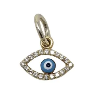 Aaron Basha 18k Gold with Diamond Evil Eye Charm/Pendent