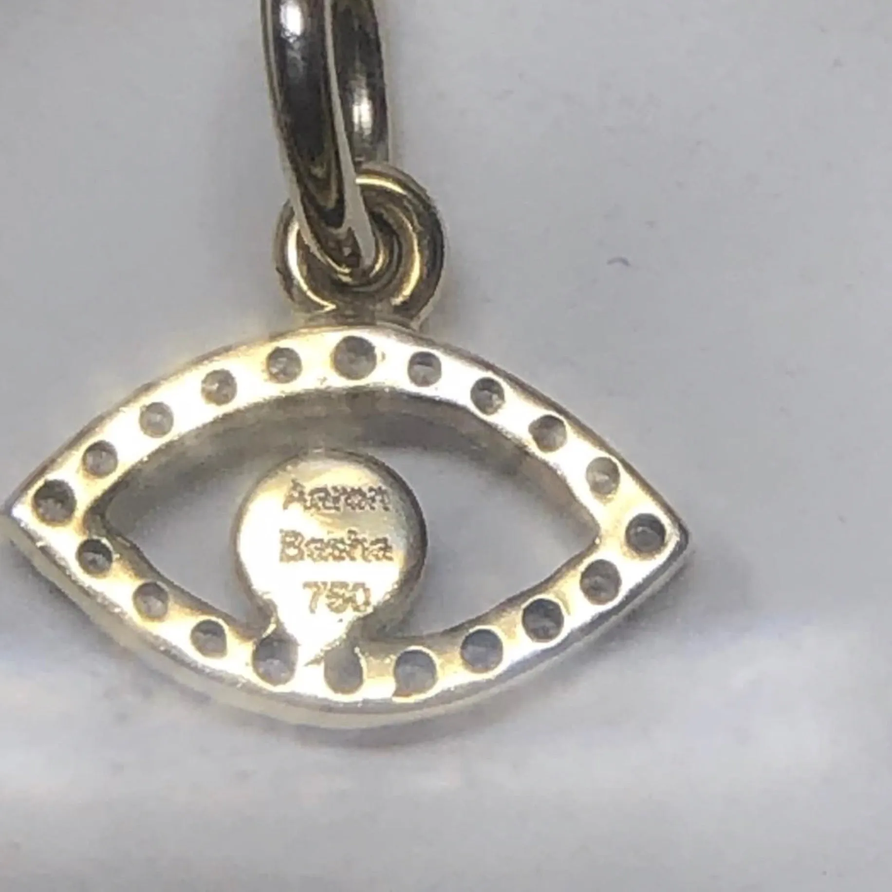 Aaron Basha 18k Gold with Diamond Evil Eye Charm/Pendent