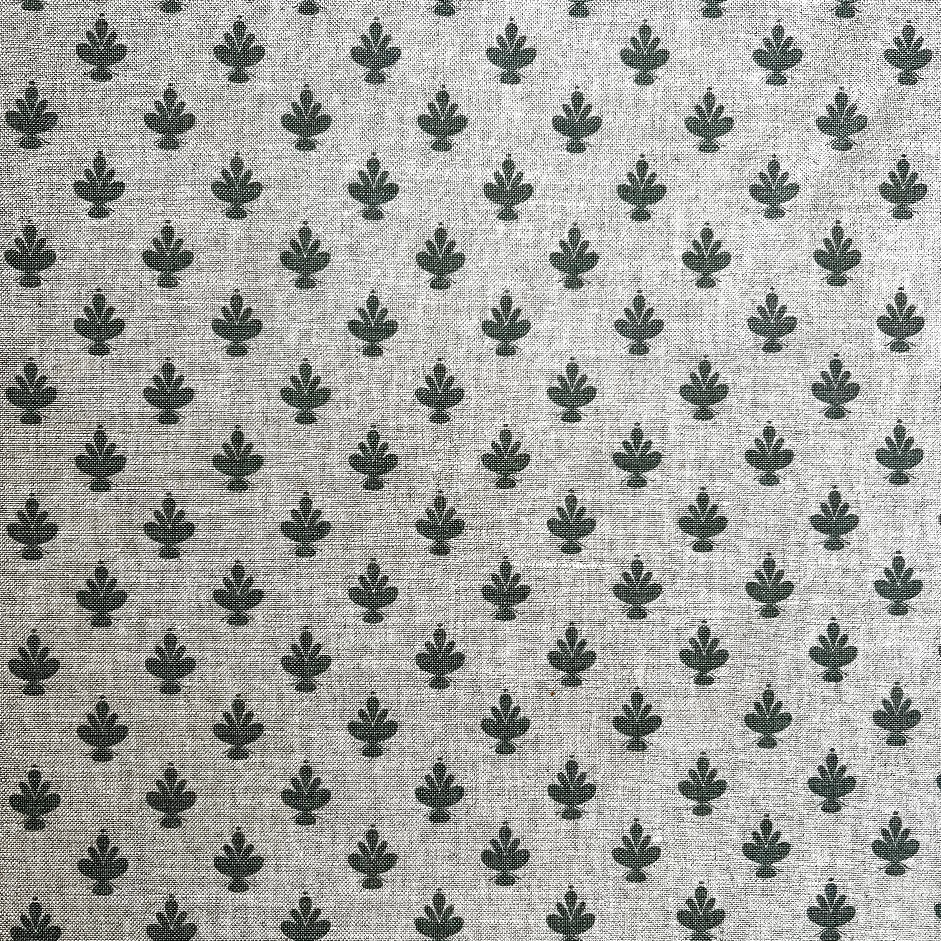 Adeline Fabric Wedgewood on Oatmeal