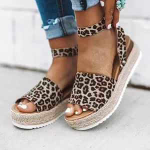 Adjustable Buckle Platform Sandals