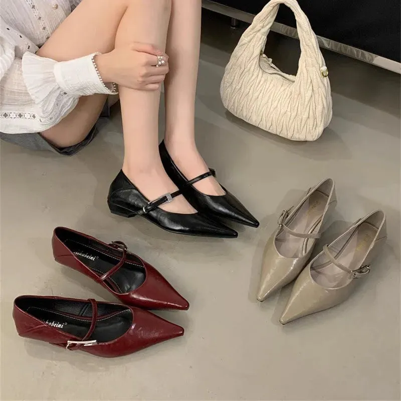 ADVBRIDGE  -  Women Flats Shoes Fashion Brand Buckle Strap Ballet Flats Ladies Shoes Spring Footwear Casual Flat Heels Mary Jane Female Mujer