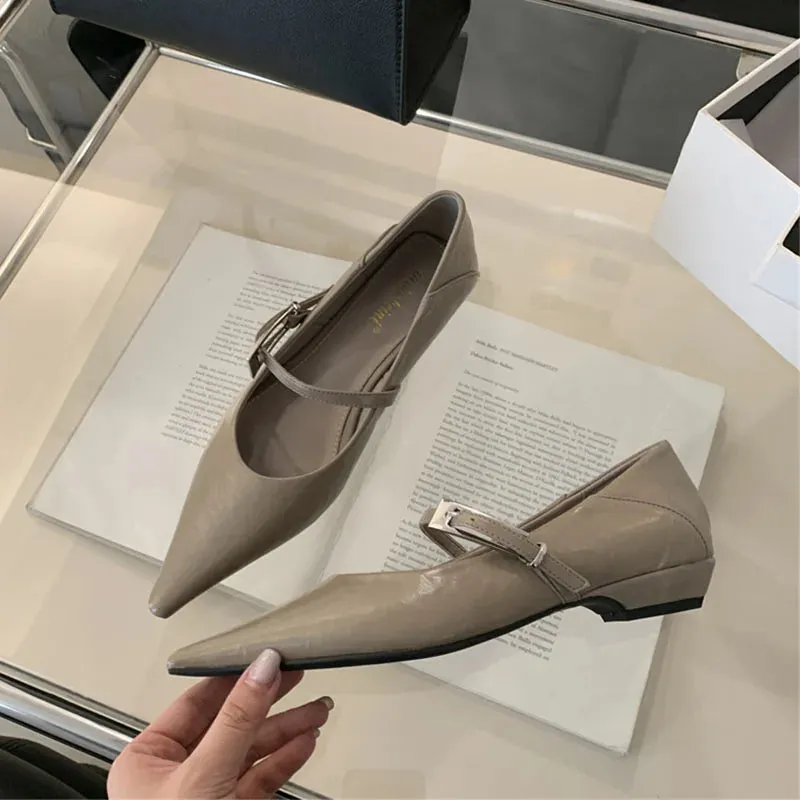 ADVBRIDGE  -  Women Flats Shoes Fashion Brand Buckle Strap Ballet Flats Ladies Shoes Spring Footwear Casual Flat Heels Mary Jane Female Mujer