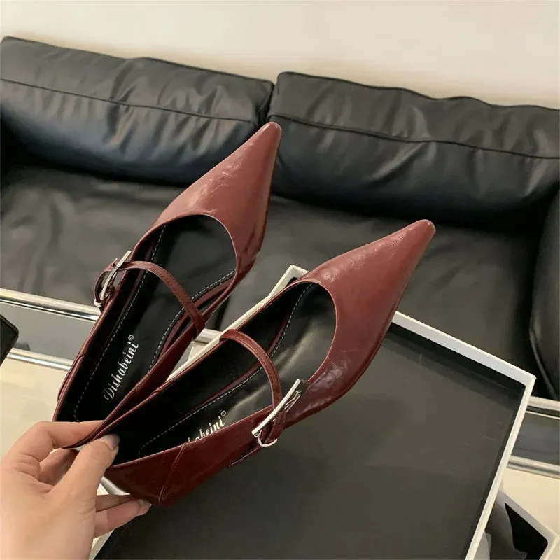 ADVBRIDGE  -  Women Flats Shoes Fashion Brand Buckle Strap Ballet Flats Ladies Shoes Spring Footwear Casual Flat Heels Mary Jane Female Mujer