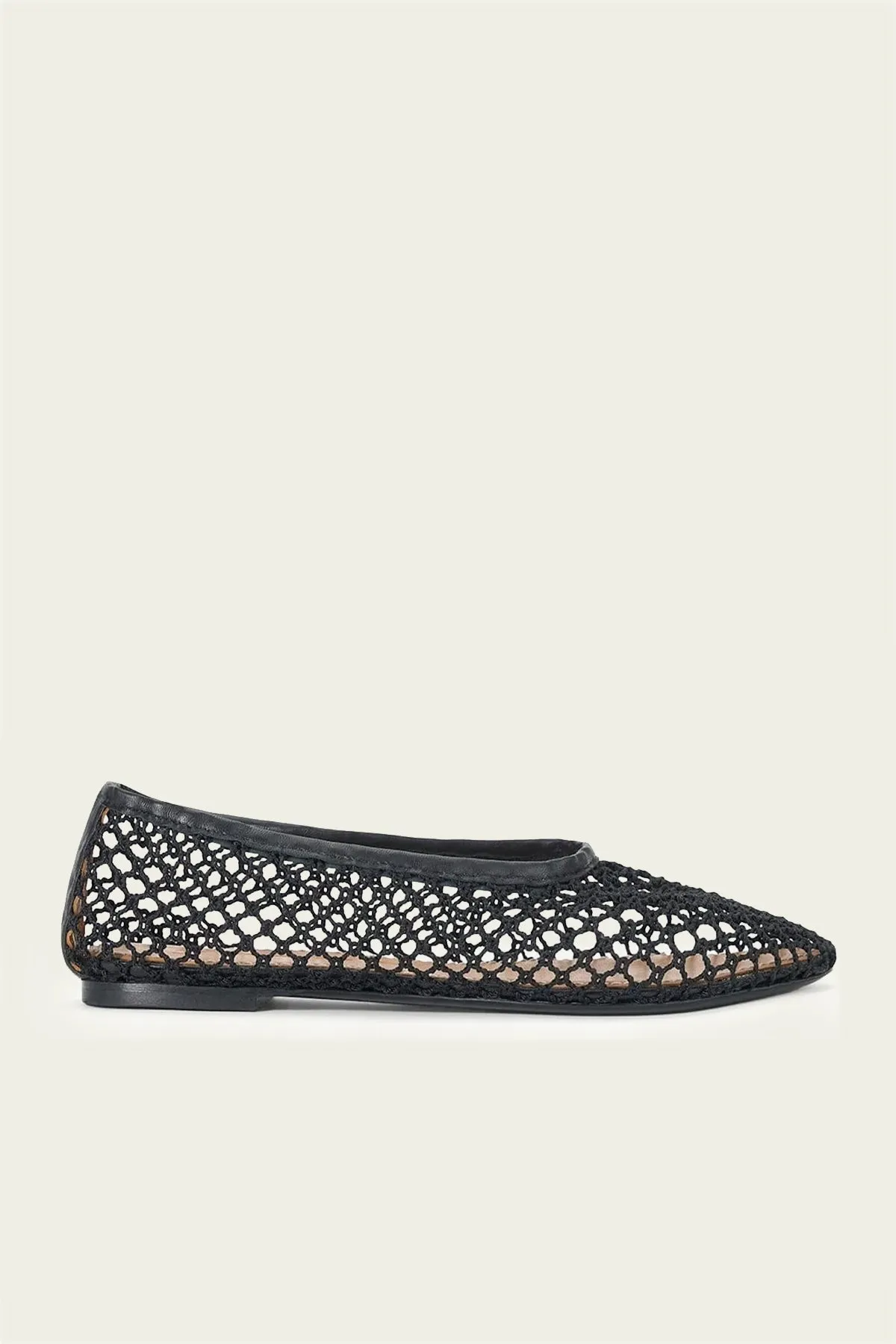 Alba Ballet Flat in Black Netting