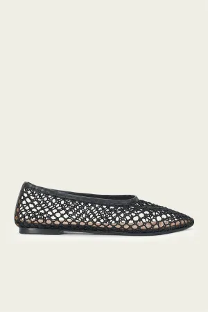 Alba Ballet Flat in Black Netting