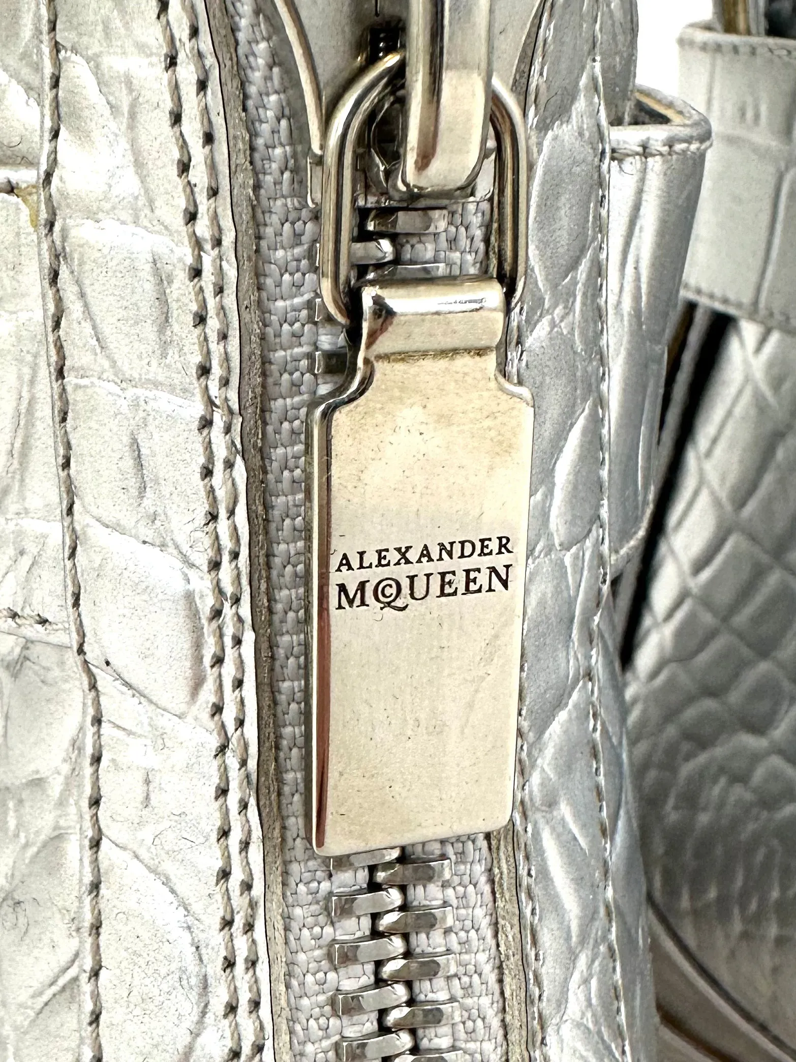 Alexander McQueen Croc Embossed Moto Boots*