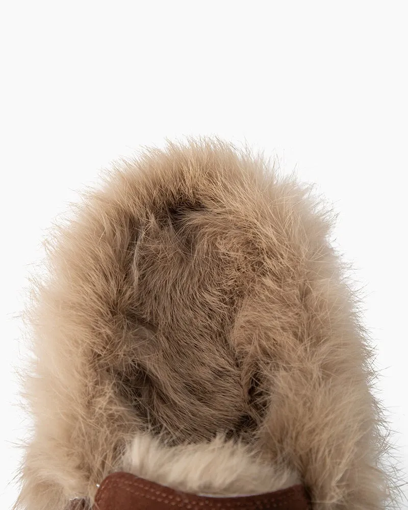 Alina Urban Elegance Fur Suede Flat Mules