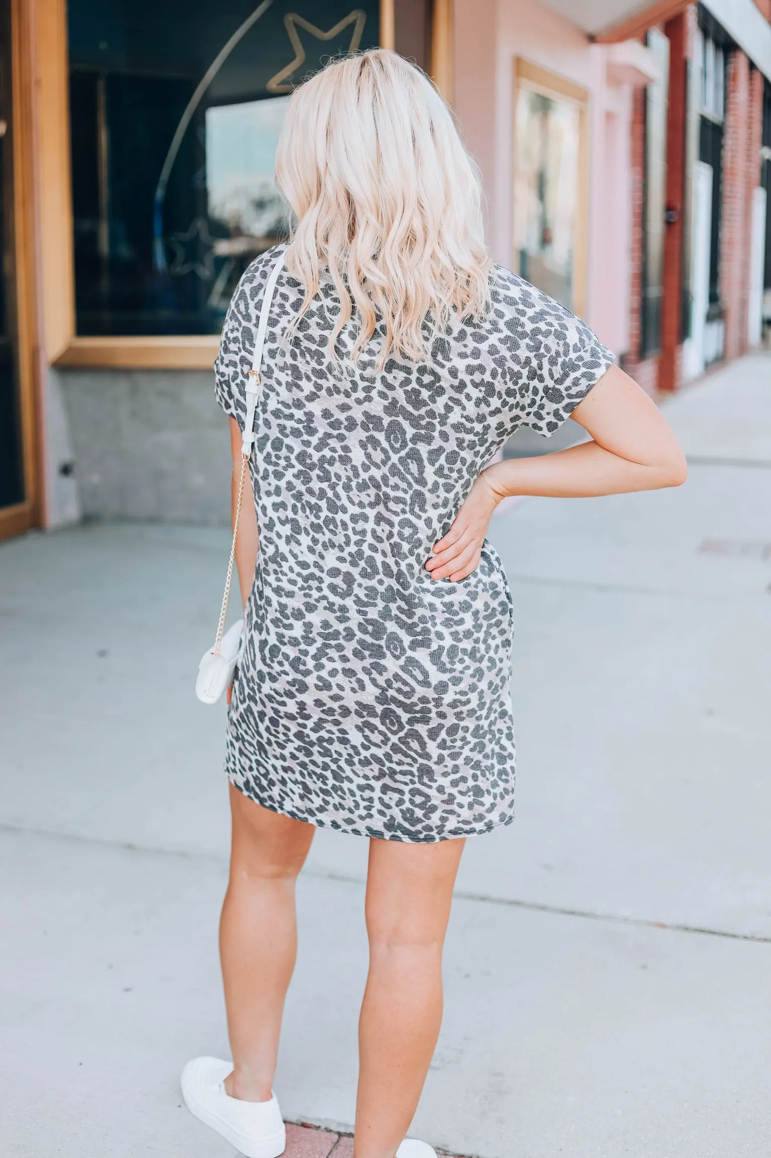 All The Luck Leopard T-Shirt Dress