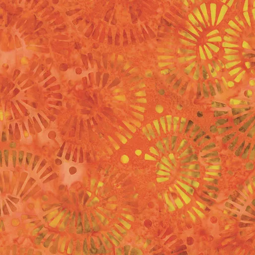 Bali Harvest Batiks Mosaic Tangerine