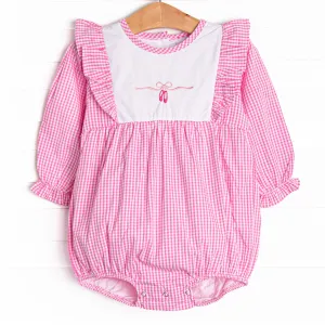 Ballet Beauty Embroidered Bubble, Pink Gingham