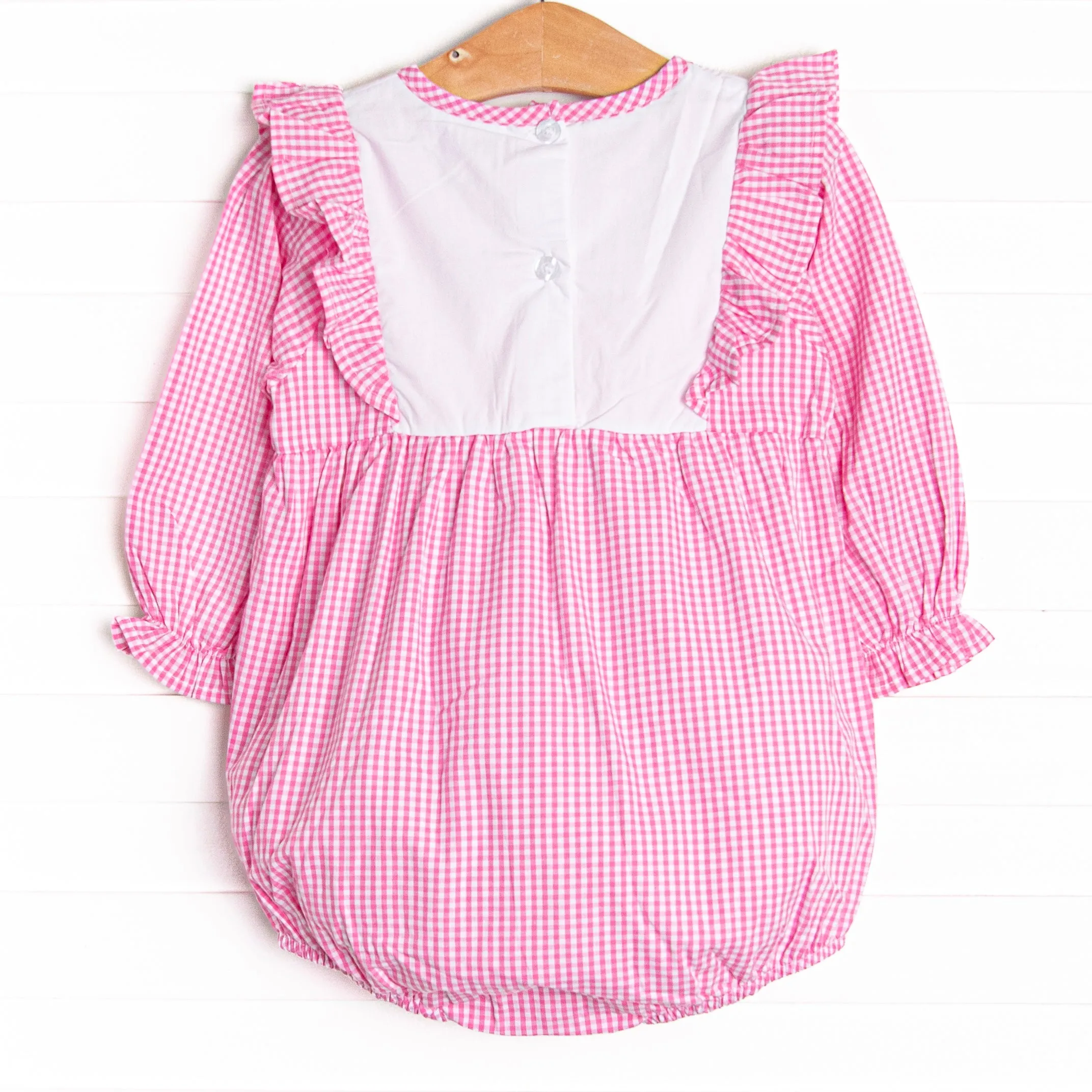 Ballet Beauty Embroidered Bubble, Pink Gingham