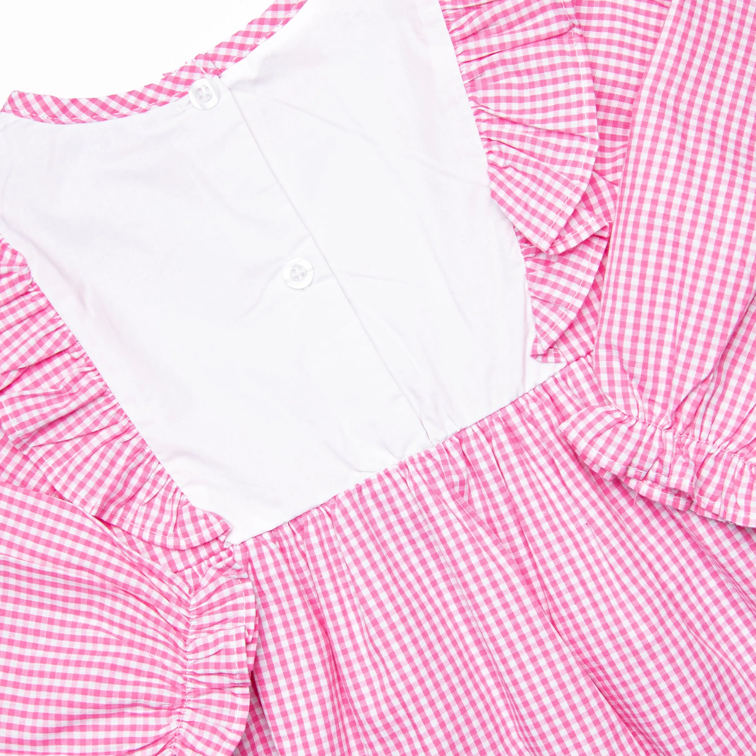 Ballet Beauty Embroidered Bubble, Pink Gingham