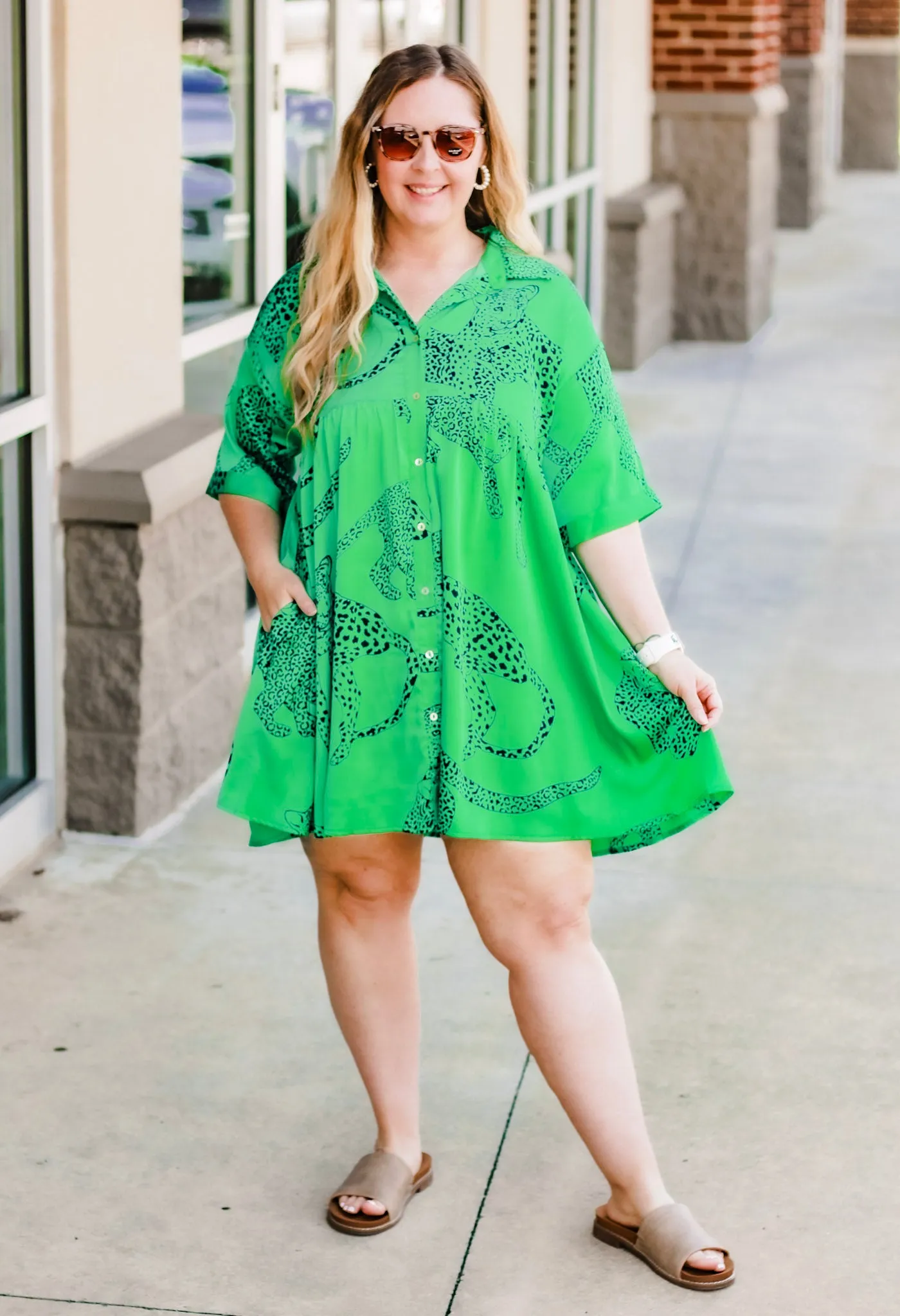Big Energy Cheetah Dress in Green