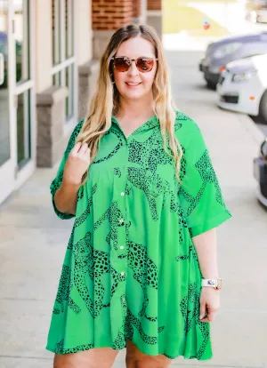 Big Energy Cheetah Dress in Green
