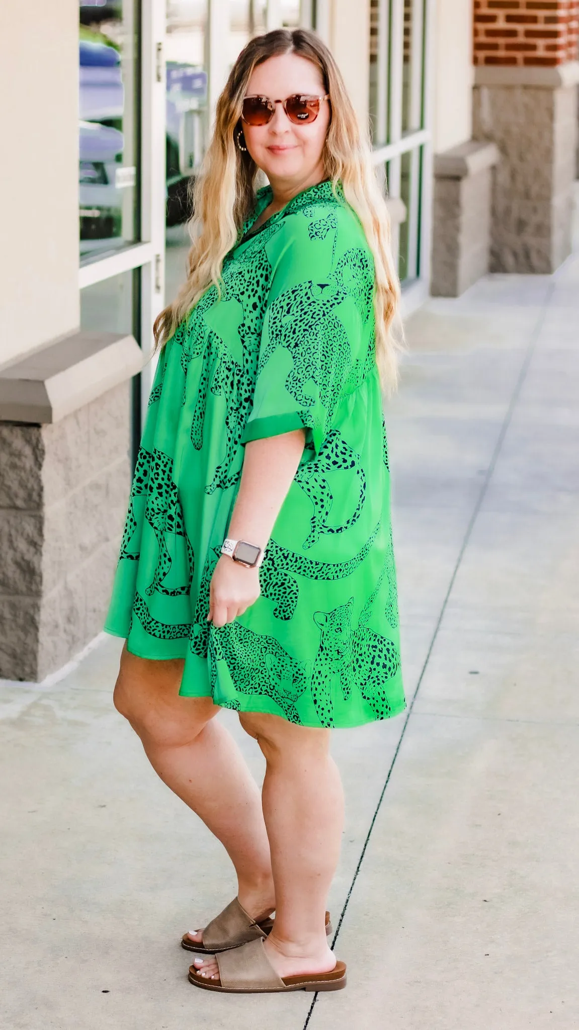 Big Energy Cheetah Dress in Green