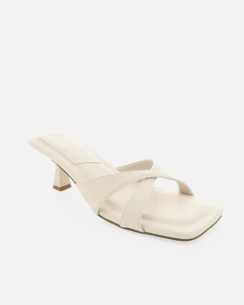 Billini Fortuny Ivory Strappy Mules