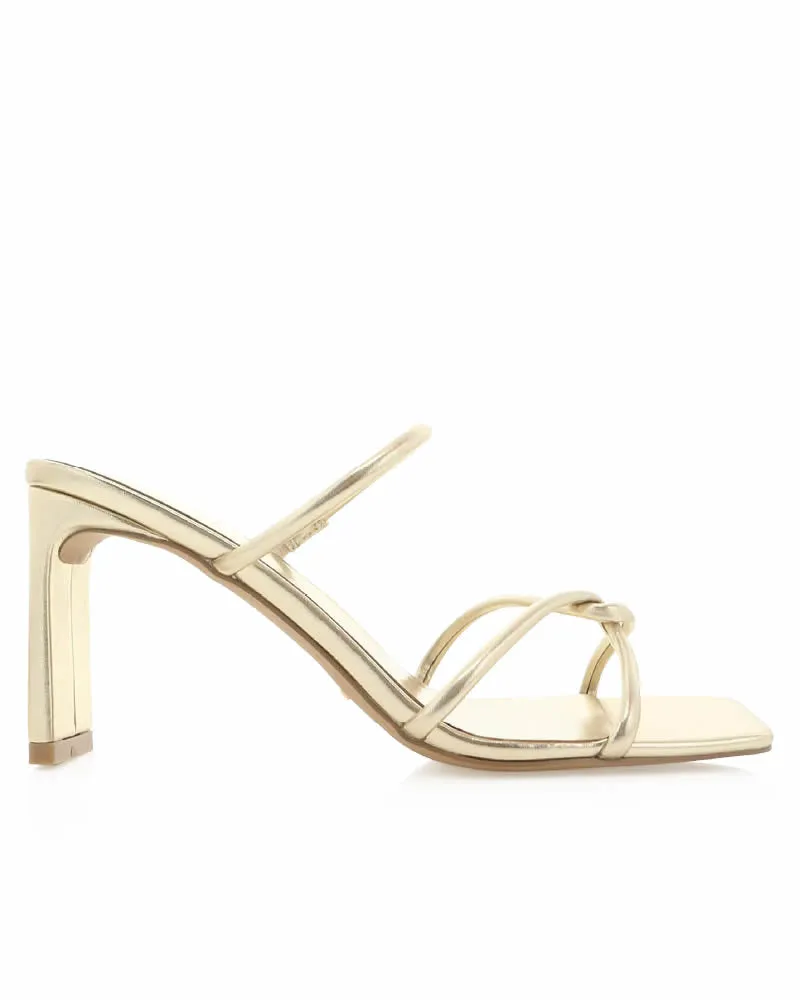Billini Kammy Gold Metallic Strappy Mules