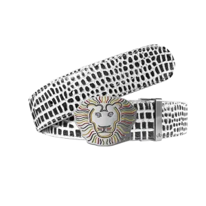 Black and white crocodile leather strap with John Daly buckle