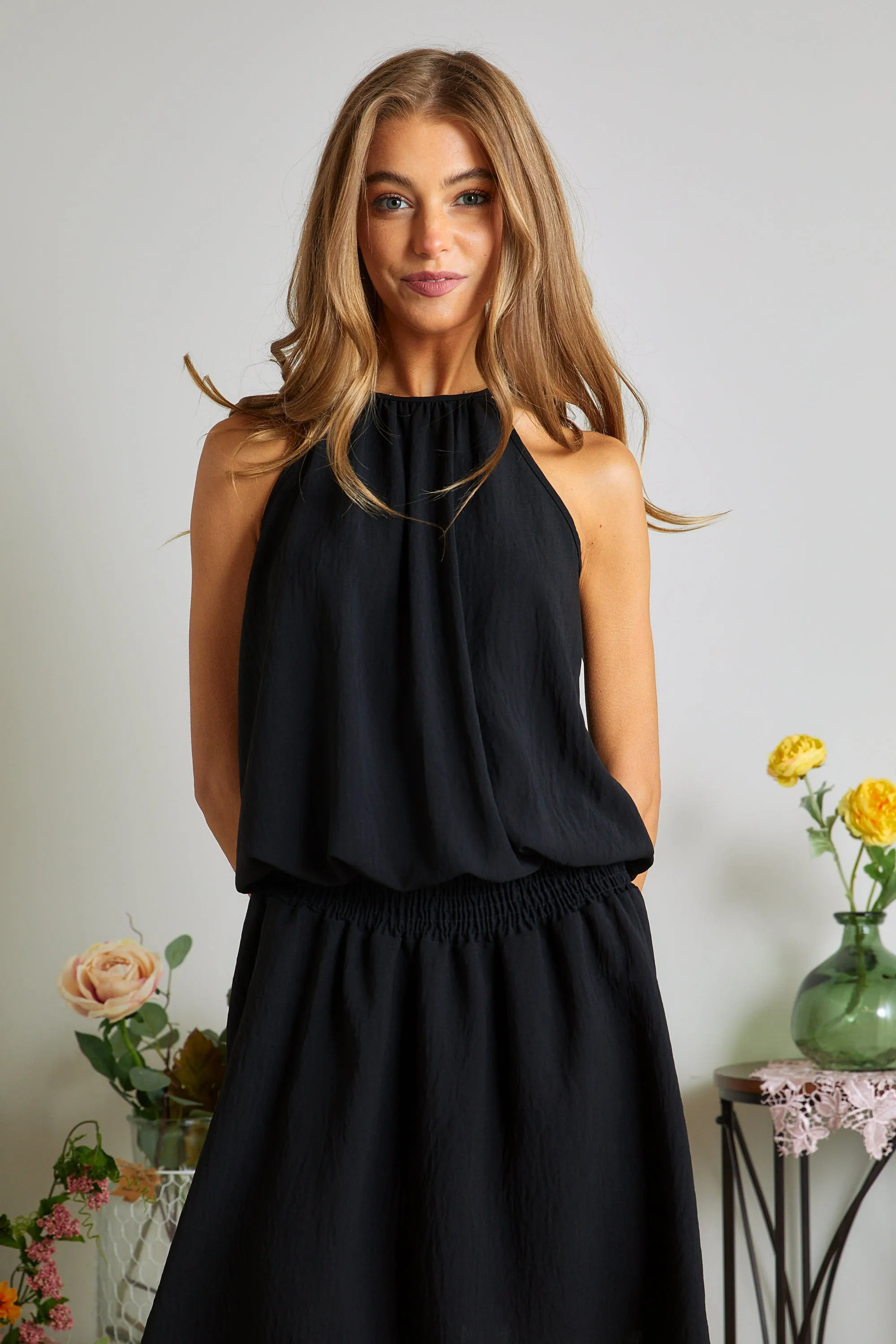 Black Halter Midi  * on sale
