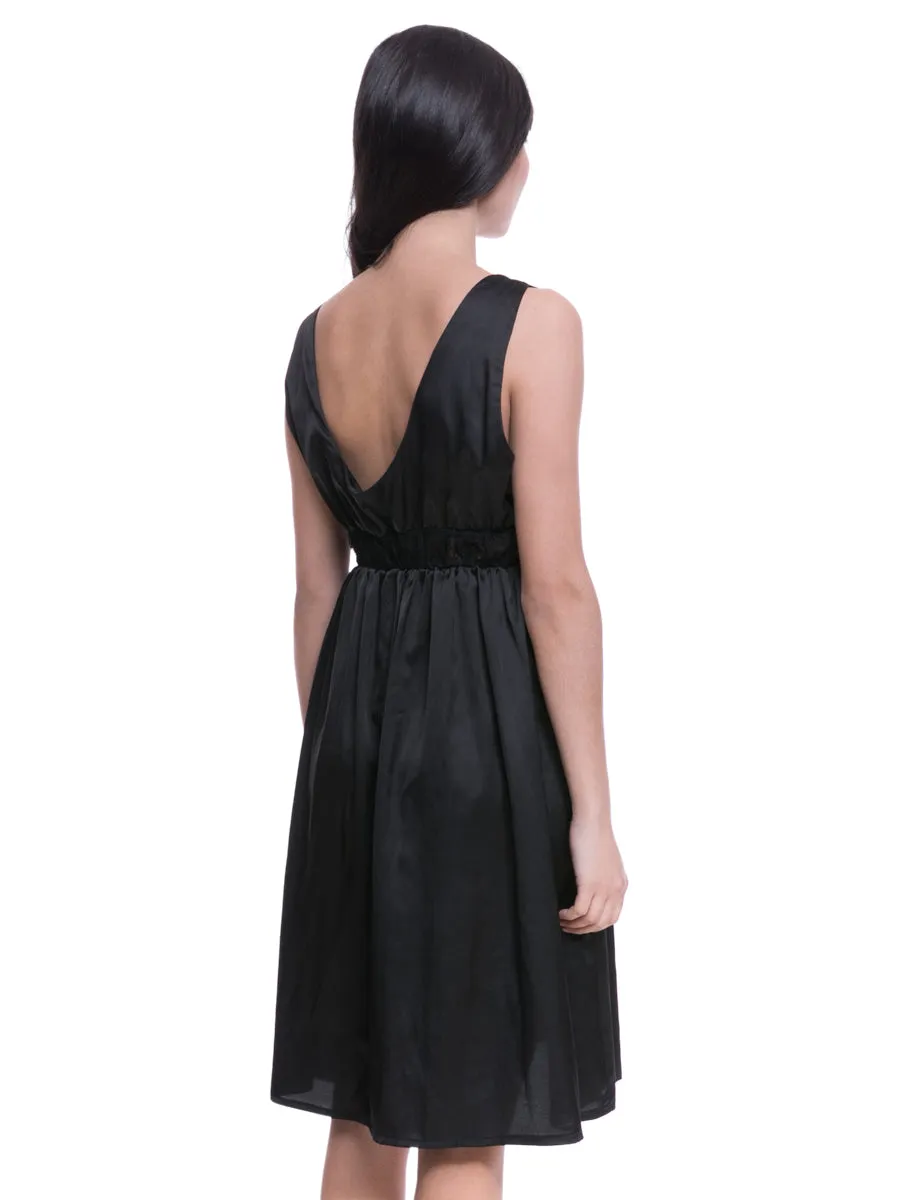 Black Midi Skater Dress