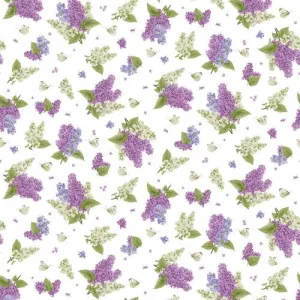 Bloomerang by Henry Glass Fabrics SM TOSSED LILACS & BUTTERFLIES/MULTI
