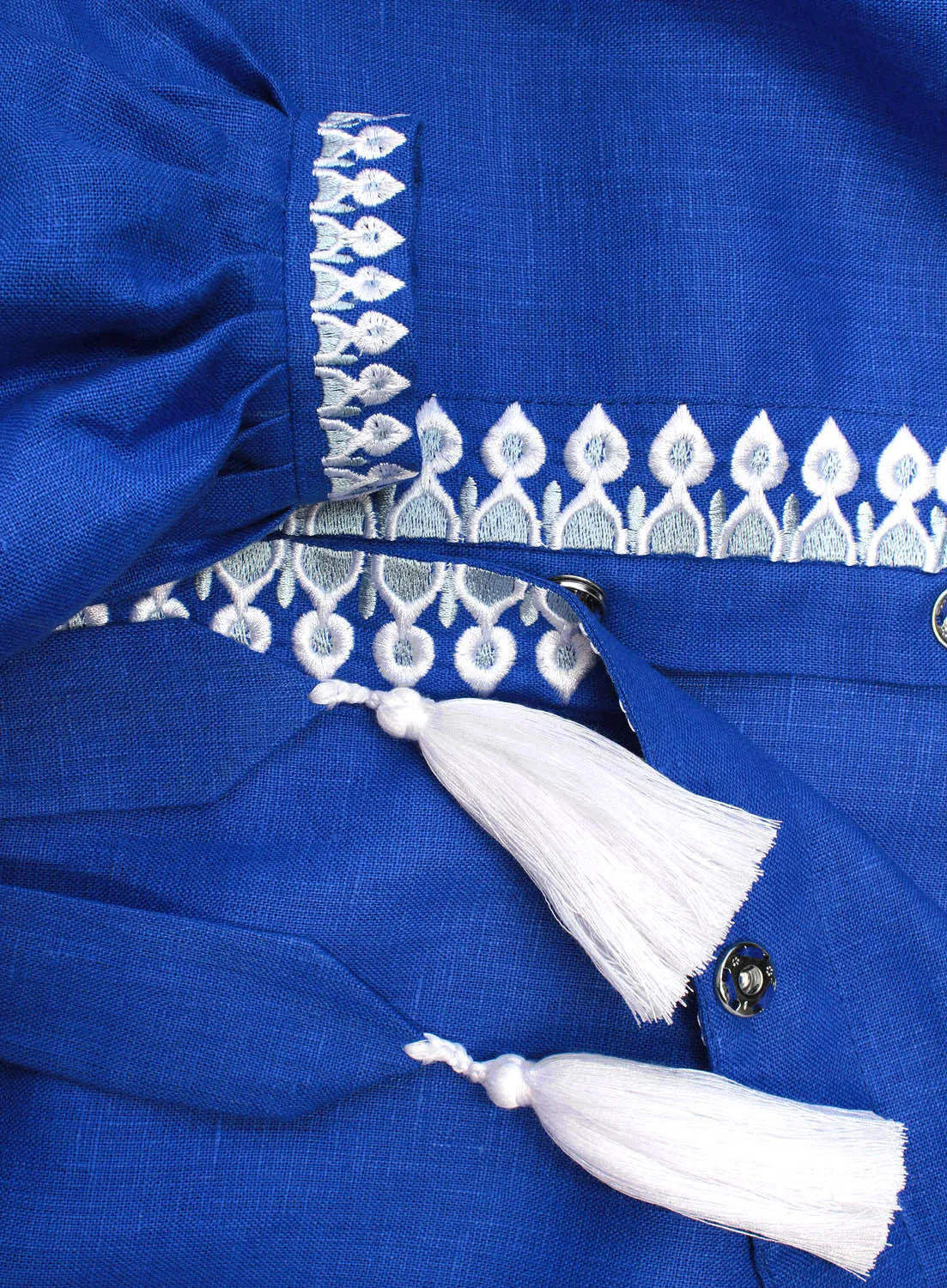 Blue embroidered Kaftan with wedges