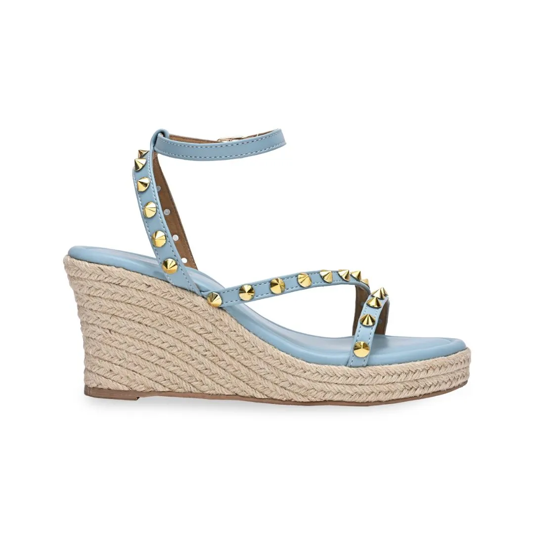 Blue Studded Wedges