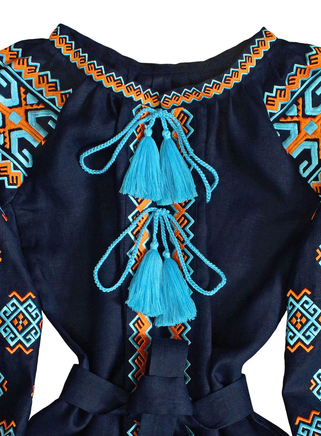 Boho style kaftan with embroidery