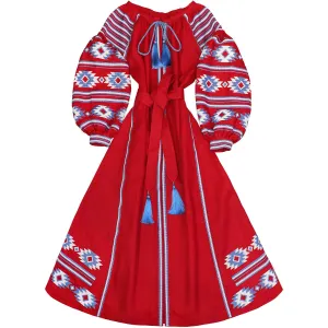 Boho style kaftan with embroidery