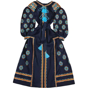 Boho style kaftan with embroidery