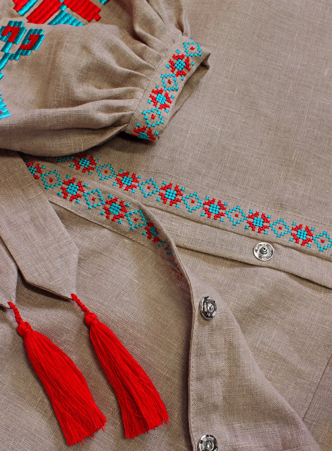 Boho style kaftan with embroidery