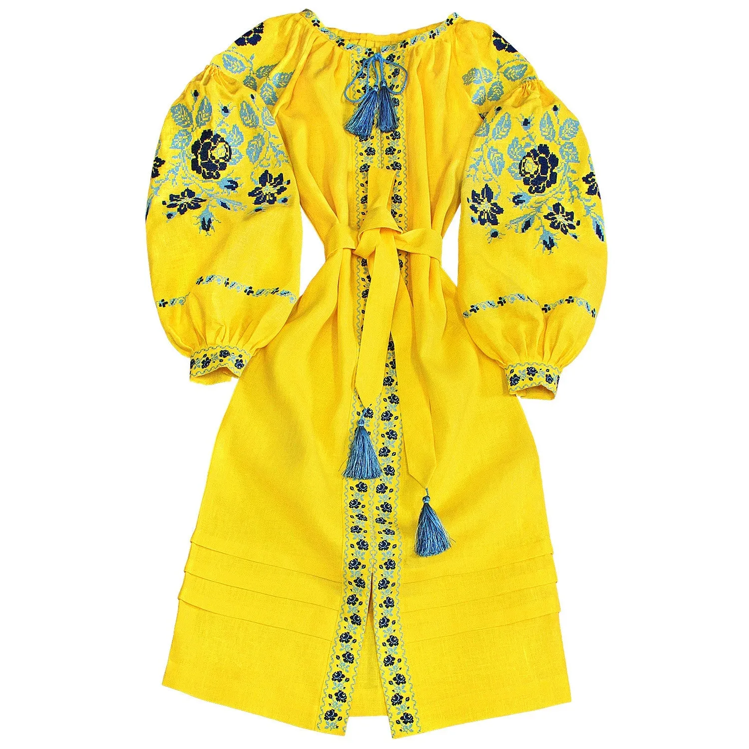 Boho style kaftan with embroidery