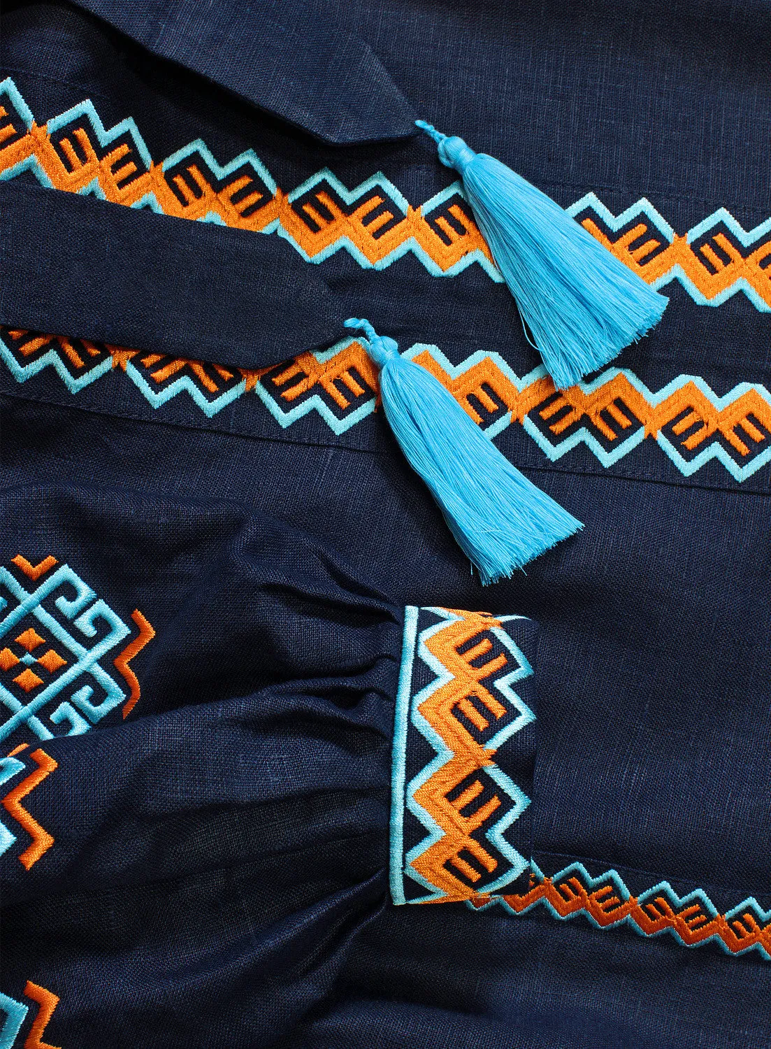 Boho style kaftan with embroidery